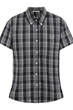 Plaid Slim-Fit Short Sleeve Shirt - American Vintage Casual Lightweight Summer Top for Men
