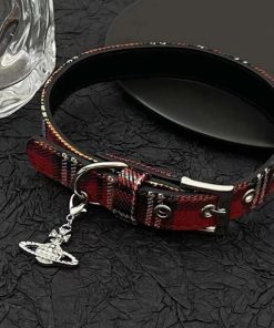 Plaid Star Chain Red Choker Collar Y2K Necklace - Cool Subculture Accessory for Trendy Girls