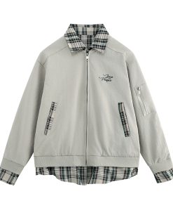 Plaid Two-Piece Jacket for Women - American Retro Style, 2025 Spring Collection, High-End Casual Fashion