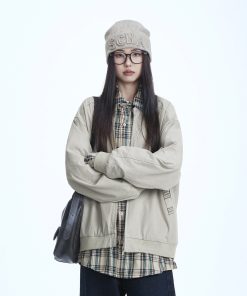 Plaid Two-Piece Jacket for Women - American Retro Style, 2025 Spring Collection, High-End Casual Fashion