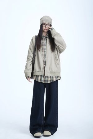 Plaid Two-Piece Jacket for Women - American Retro Style, 2025 Spring Collection, High-End Casual Fashion