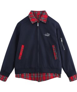 Plaid Two-Piece Jacket for Women - American Retro Style, 2025 Spring Collection, High-End Casual Fashion