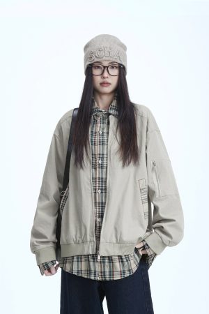 Plaid Two-Piece Jacket for Women - American Retro Style, 2025 Spring Collection, High-End Casual Fashion