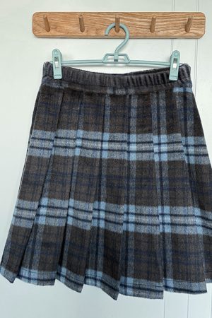 Plaid Woolen Cloak Set with Scarf and Collar - Autumn Winter JK Uniform Inspired Fashion Cape in Blue