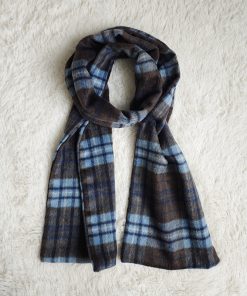 Plaid Woolen Cloak Set with Scarf and Collar - Autumn Winter JK Uniform Inspired Fashion Cape in Blue