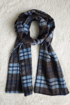 Plaid Woolen Cloak Set with Scarf and Collar - Autumn Winter JK Uniform Inspired Fashion Cape in Blue