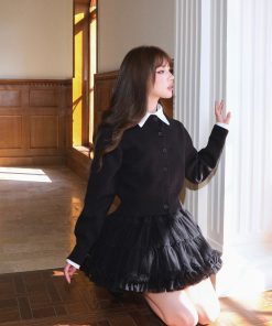 Plain Color Wool Blend Round Neck Knitted Cardigan Sweater Top for Women - Stylish Autumn Winter Short Jacket