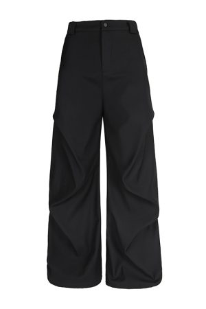Pleated Straight Leg Pants for Women - High-Profile Three-Dimensional Casual Trendy Summer Trousers in American Style
