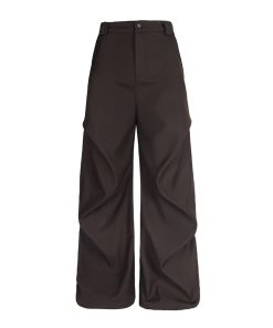 Pleated Straight Leg Pants for Women - High-Profile Three-Dimensional Casual Trendy Summer Trousers in American Style