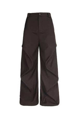 Pleated Straight Leg Pants for Women - High-Profile Three-Dimensional Casual Trendy Summer Trousers in American Style