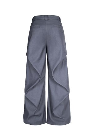 Pleated Straight Leg Pants for Women - High-Profile Three-Dimensional Casual Trendy Summer Trousers in American Style