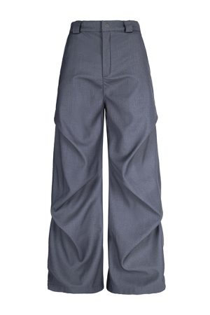 Pleated Straight Leg Pants for Women - High-Profile Three-Dimensional Casual Trendy Summer Trousers in American Style