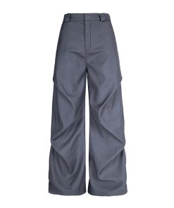 Pleated Straight Leg Pants for Women - High-Profile Three-Dimensional Casual Trendy Summer Trousers in American Style