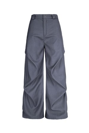 Pleated Straight Leg Pants for Women - High-Profile Three-Dimensional Casual Trendy Summer Trousers in American Style