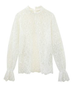 Plus Size Mesh Lace Hollow Sexy Inner Top - Crochet Base Shirt for Women, Autumn 2025 Fashion Trend