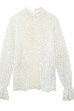 Plus Size Mesh Lace Hollow Sexy Inner Top - Crochet Base Shirt for Women, Autumn 2025 Fashion Trend