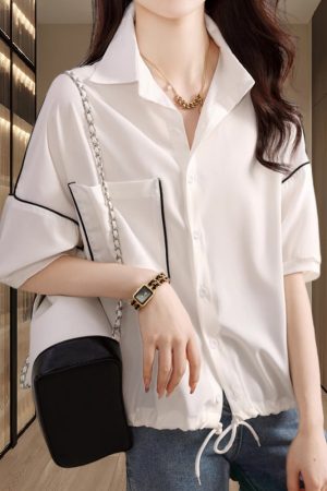 Plus Size Women's Puff Sleeve Blouse - Loose Fit Short Sleeve Top for Summer 2025, Trendy Casual Fashion Essential