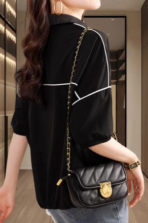 Plus Size Women's Puff Sleeve Blouse - Loose Fit Short Sleeve Top for Summer 2025, Trendy Casual Fashion Essential