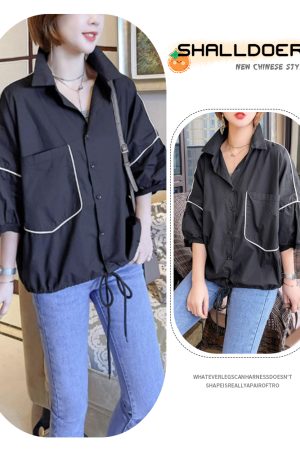 Plus Size Women's Puff Sleeve Blouse - Loose Fit Short Sleeve Top for Summer 2025, Trendy Casual Fashion Essential