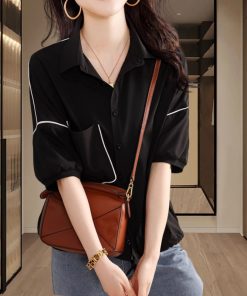 Plus Size Women's Puff Sleeve Blouse - Loose Fit Short Sleeve Top for Summer 2025, Trendy Casual Fashion Essential