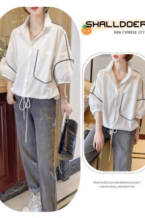 Plus Size Women's Puff Sleeve Blouse - Loose Fit Short Sleeve Top for Summer 2025, Trendy Casual Fashion Essential