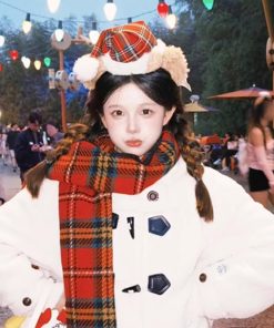 Plush Bear Ear Christmas Headband for Women - Cute Makeup and Face Washing Accessory for Autumn and Winter Amusement Park Photos