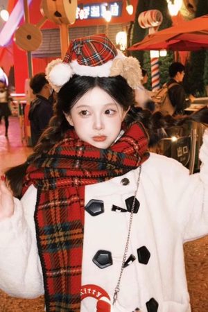 Plush Bear Ear Christmas Headband for Women - Cute Makeup and Face Washing Accessory for Autumn and Winter Amusement Park Photos