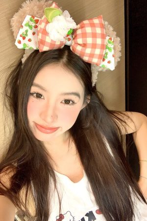 Plush Bow Headband Hat for Christmas and Birthdays - Cute Cartoon Hair Accessory, Versatile Hair Ornament for Festive Style
