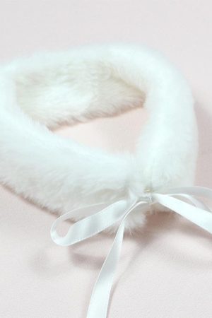 Plush Bunny Ear Headband and Velvet Collar Choker Necklace Set, Cute Sweet Girl Lolita Style for Christmas