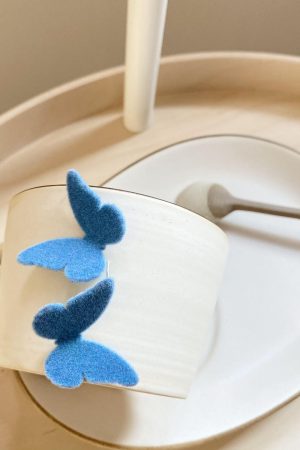 Plush Butterfly Velvet Stud Earrings for Women - High-End French Style Autumn Winter Accessories - Trendy Internet Celebrity Design