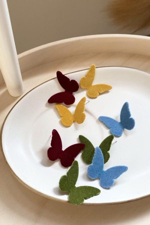 Plush Butterfly Velvet Stud Earrings for Women - High-End French Style Autumn Winter Accessories - Trendy Internet Celebrity Design