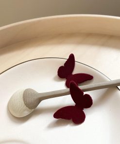 Plush Butterfly Velvet Stud Earrings for Women - High-End French Style Autumn Winter Accessories - Trendy Internet Celebrity Design