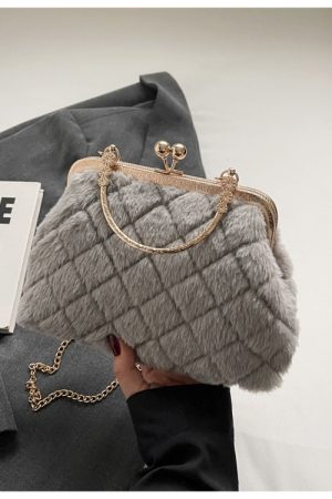 Plush Handheld Evening Bag - Versatile Chain Shoulder Crossbody for Spring & Summer 2025, Cute Small Bag for Women