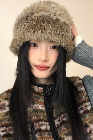 Plush Oversized Knitted Wool Bucket Hat for Women - Thickened Fisherman's Hat, Ear-Protecting, Warm for Autumn & Winter