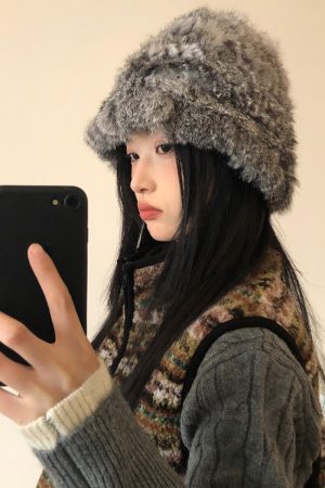 Plush Oversized Knitted Wool Bucket Hat for Women - Thickened Fisherman's Hat, Ear-Protecting, Warm for Autumn & Winter