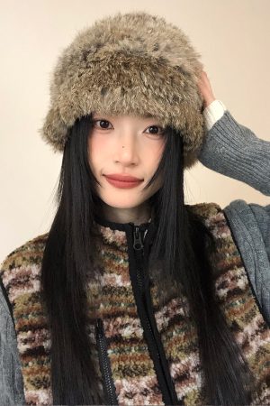 Plush Oversized Knitted Wool Bucket Hat for Women - Thickened Fisherman's Hat, Ear-Protecting, Warm for Autumn & Winter