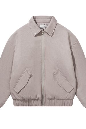 Plush Quilted MA1 Padded Jacket Coat with Stand Collar - Clean Fit, Trendy Outerwear for Y2K and Korean Style Fashion