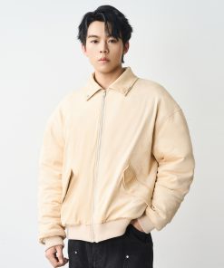 Plush Quilted MA1 Padded Jacket Coat with Stand Collar - Clean Fit, Trendy Outerwear for Y2K and Korean Style Fashion