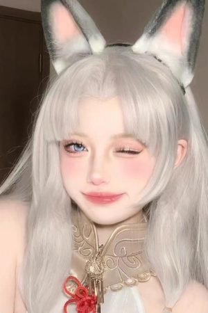 Plush Rabbit Ear Headband - Realistic 2D Animal Ears, Japanese Lolita JK Hair Accessory, Cute Christmas Headwear for Y2K Style