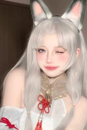 Plush Rabbit Ear Headband - Realistic 2D Animal Ears, Japanese Lolita JK Hair Accessory, Cute Christmas Headwear for Y2K Style