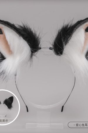 Plush Rabbit Ear Headband - Realistic 2D Animal Ears, Japanese Lolita JK Hair Accessory, Cute Christmas Headwear for Y2K Style
