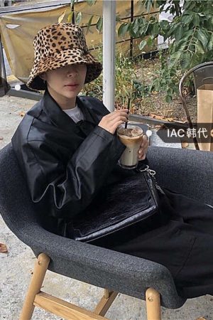 Plush Retro Leopard Print Bucket Hat - Fisherman Style, Autumn/Winter Fashion, Korean Style, 90s Inspired, Trendy Accessory