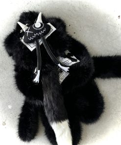 Plush Y2K Double Shoulder Bag Fluffy Mini Backpack for Women - Quirky Autumn Winter Design