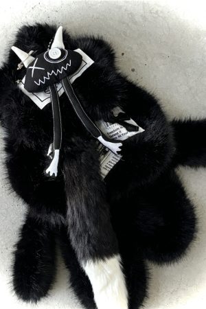 Plush Y2K Double Shoulder Bag Fluffy Mini Backpack for Women - Quirky Autumn Winter Design