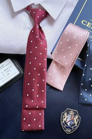 Polka Dot Tie Square Cut Pudding Bear JK Accessories 2025 New Korean Style School Supply Fashion Item