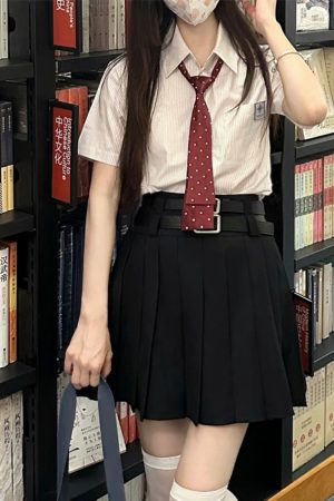 Polka Dot Tie Square Cut Pudding Bear JK Accessories 2025 New Korean Style School Supply Fashion Item