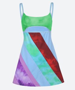 Pose Ideas Outfit, Outfit Ideas For 2029 - Striped Patch Satin Mini Dress