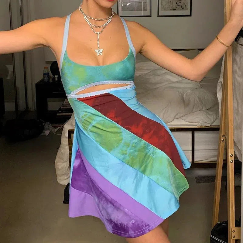 Pose Ideas Outfit, Outfit Ideas For 2029 - Striped Patch Satin Mini Dress Pose Ideas Outfit, Outfit Ideas For 2029 - Striped Patch Satin Mini Dress
