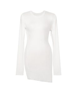 Post-Split Design High-End Knitted Wool Blend Top for Women - Clean Fit Layering Essential