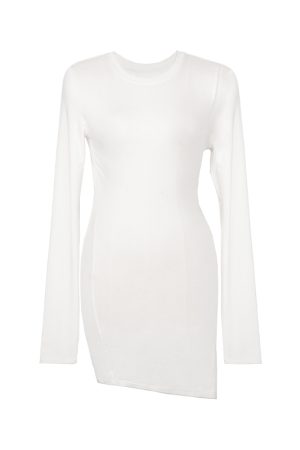 Post-Split Design High-End Knitted Wool Blend Top for Women - Clean Fit Layering Essential